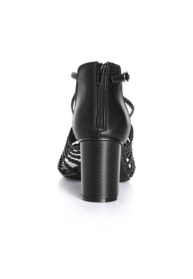 WIDE FIT Braided Front Straps Mida Block Heel - black, BLACK, alternate image number null