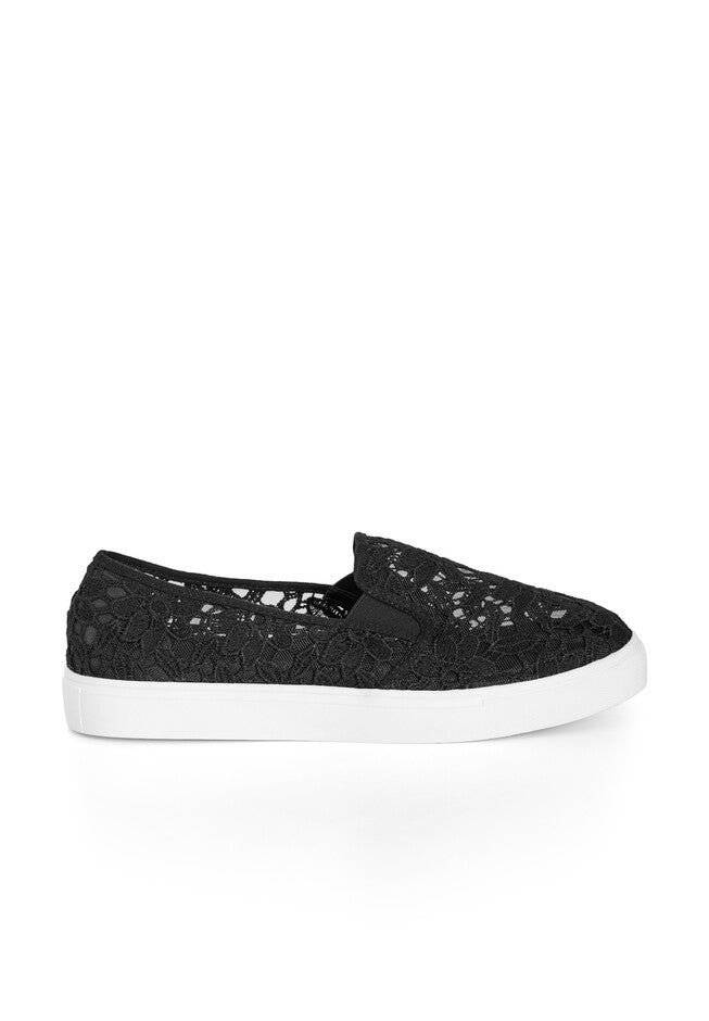 Lacy Slip On, BLACK, alternate image number 4