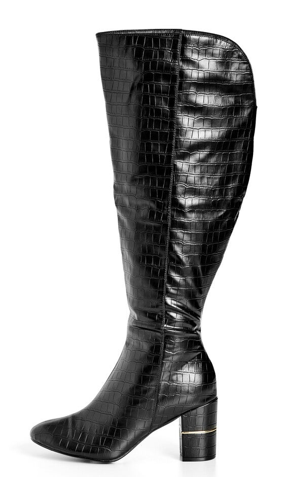 WIDE FIT Geordie Knee Boot - black, BLACK, alternate image number 3