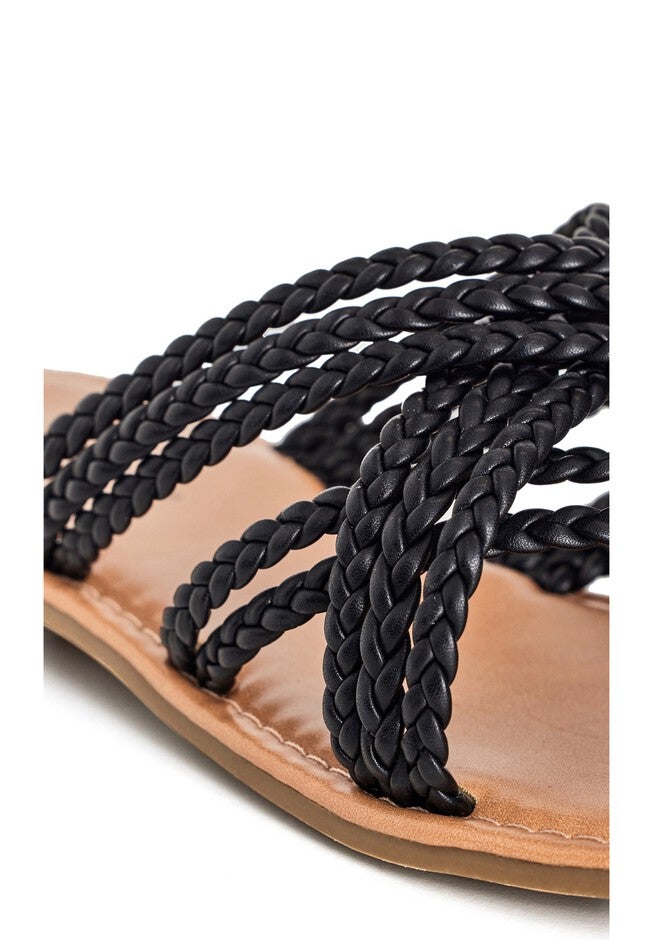 Patent Plait Sandal, BLACK, alternate image number null