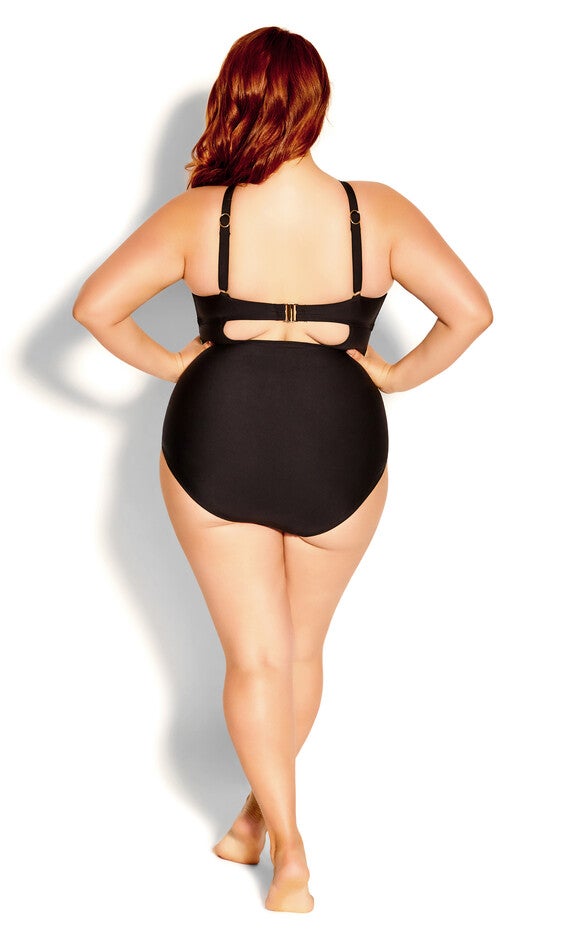 Cancun Underwire Print 1 Piece - black, BLACK, alternate image number 2