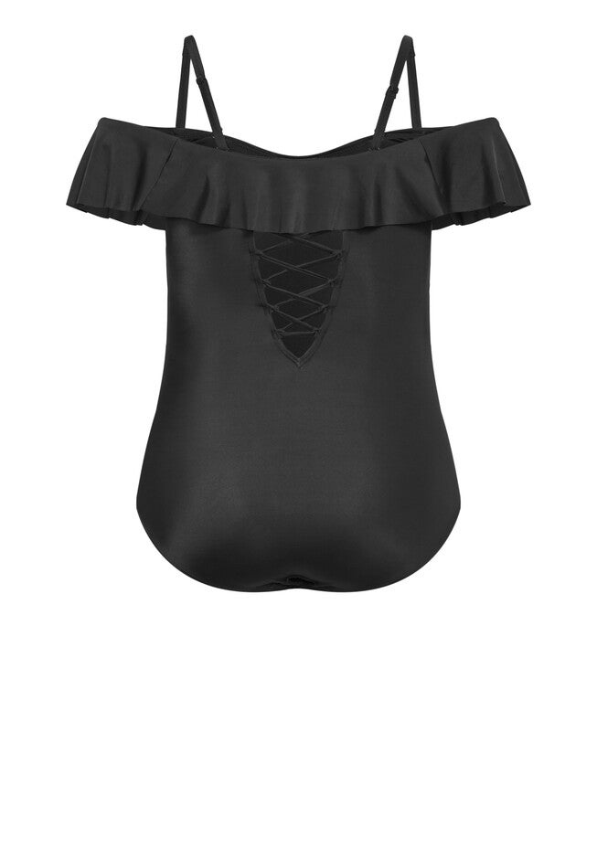 Ingrid Ruffle 1 Piece - black, BLACK, alternate image number 6