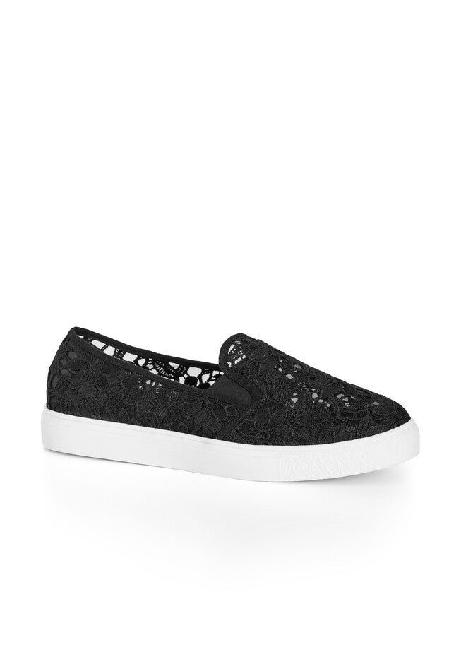 Lacy Slip On, BLACK, hi-res image number 0