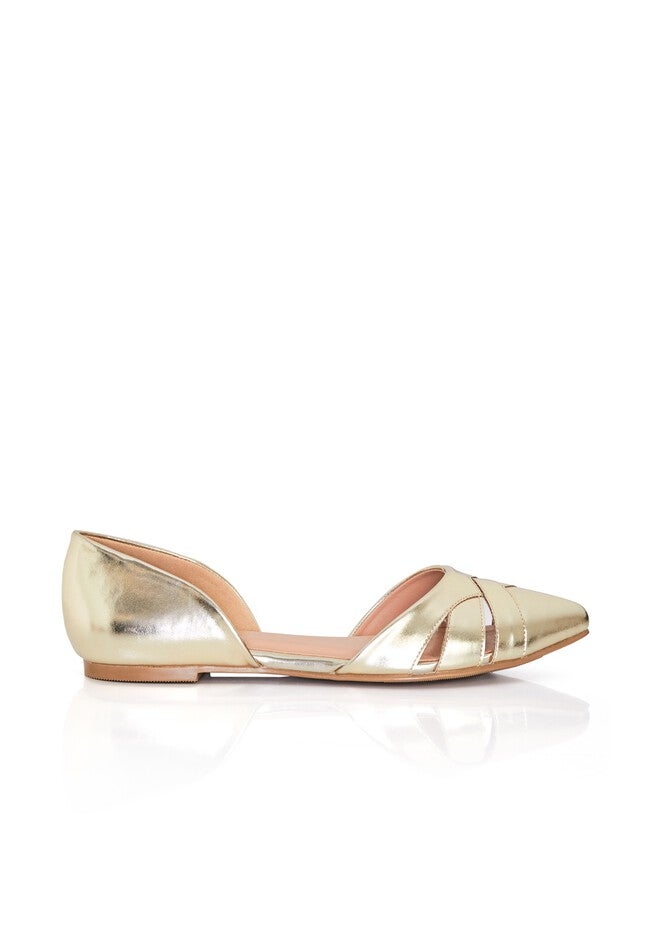 WIDE FIT Clara Flat - gold, GOLD, on-hover image number null