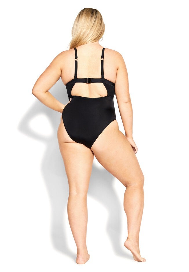 Sexy Plunge 1 Piece - black, BLACK, on-hover image number null