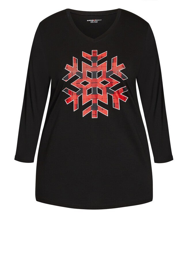 Snowflake Sleep Top, BLACK, alternate image number null