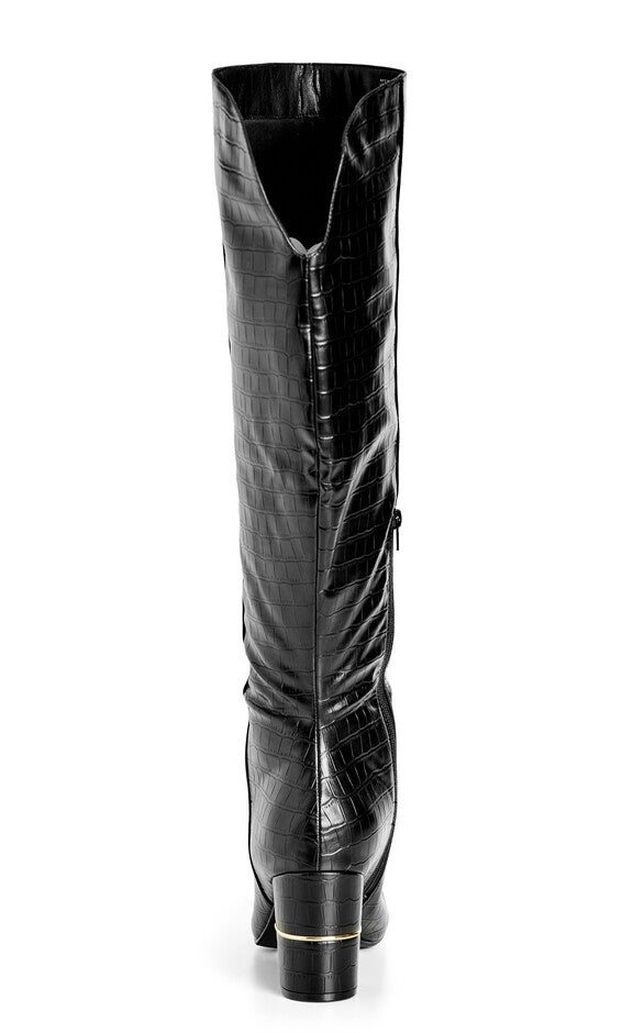 WIDE FIT Geordie Knee Boot - black, BLACK, alternate image number 1