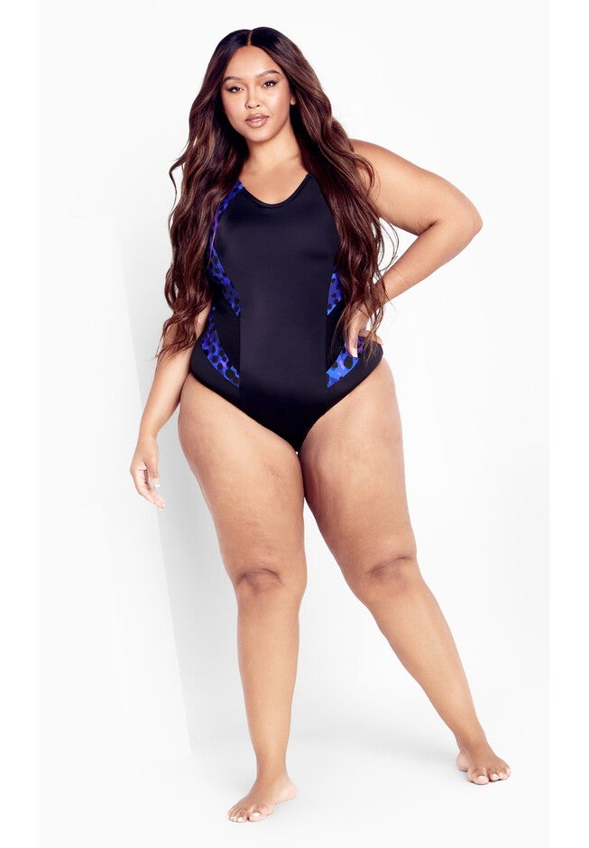 Tia Spliced Print 1 Piece, BLACK PRINT, alternate image number 5