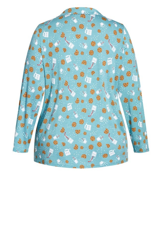 Button Through Sleep Top, COOKIE PRINT, alternate image number null
