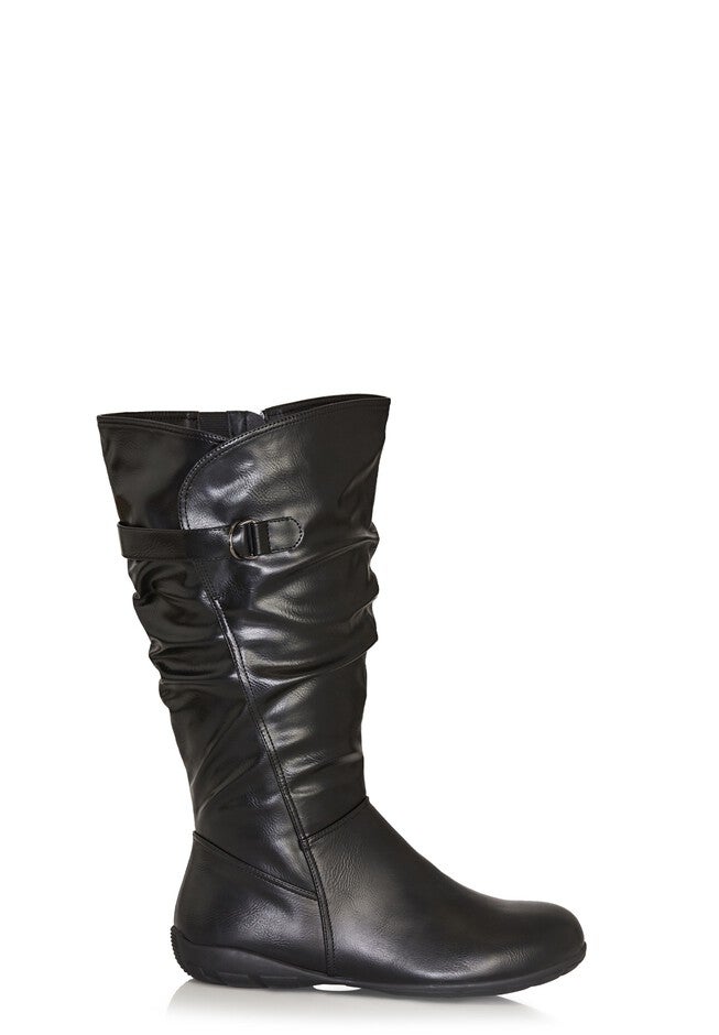 Tall Scrunch Boot, BLACK, alternate image number 2