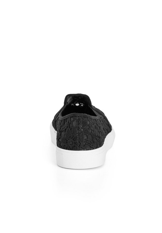 Lacy Slip On, BLACK, on-hover image number 1