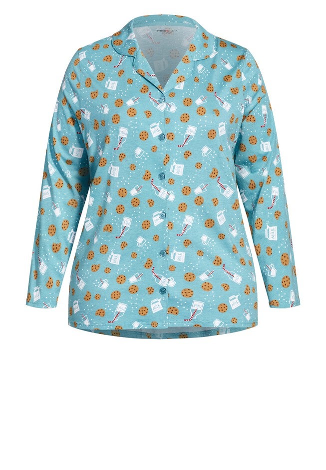 Button Through Sleep Top, COOKIE PRINT, alternate image number null