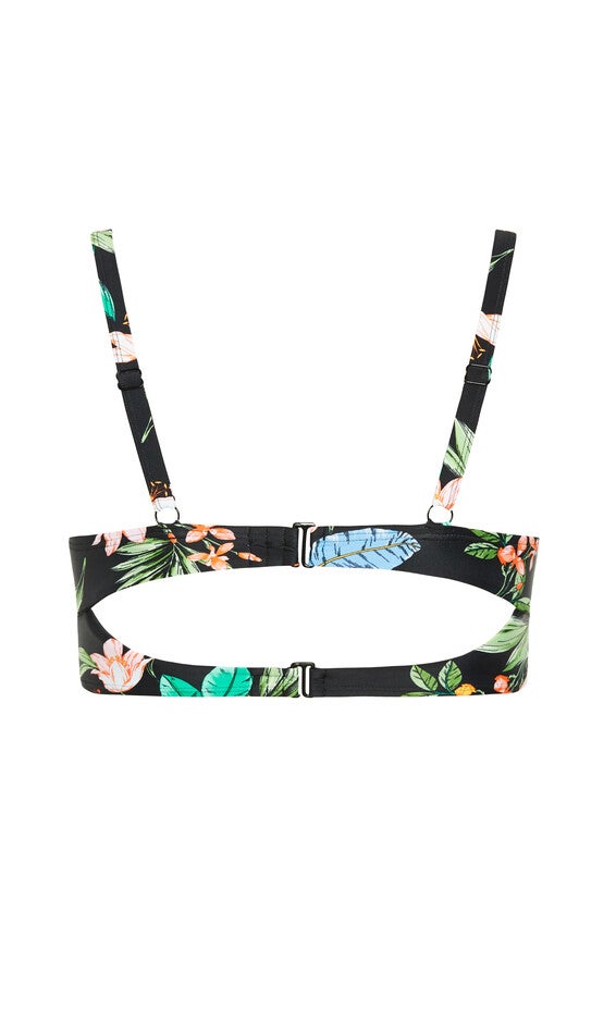 Izzy Print Bikini Top - tropical foliage, GREY, alternate image number null