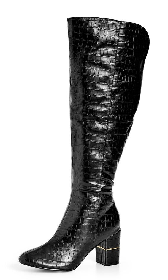 WIDE FIT Geordie Knee Boot - black, BLACK, alternate image number 2
