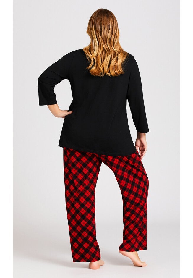 Snowflake Sleep Top, BLACK, alternate image number null