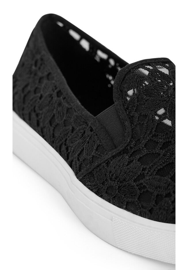 Lacy Slip On, BLACK, alternate image number 3