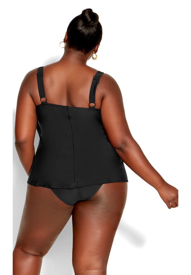 V Tiered Tankini Top, BLACK, on-hover image number null