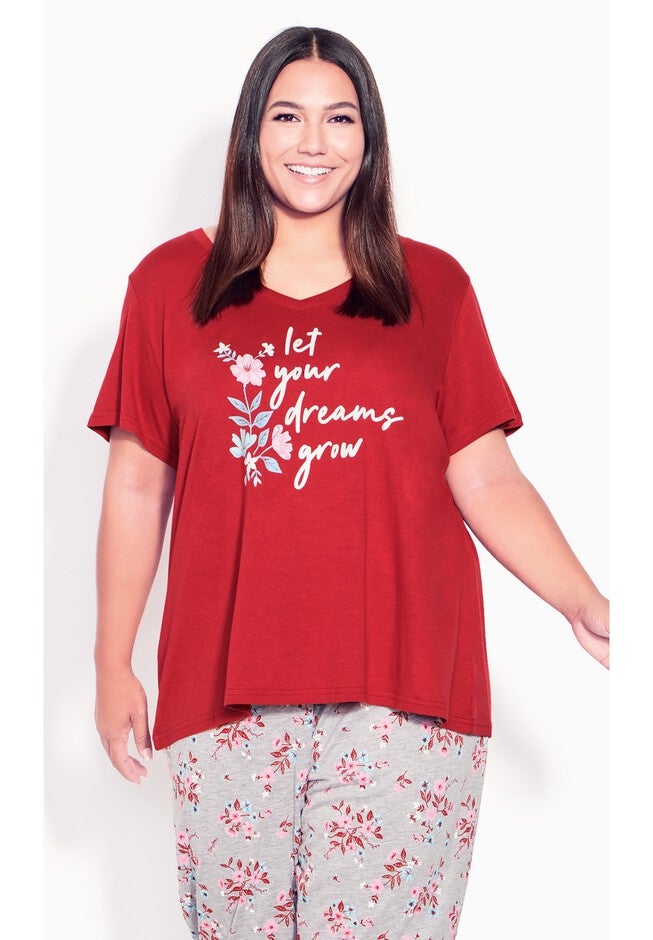 Dreams Grow Short Sleeve Sleep Top, DREAMS GROW, hi-res image number null