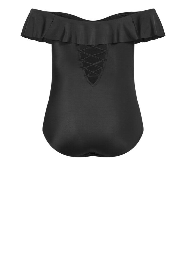 Ingrid Ruffle 1 Piece - black, BLACK, alternate image number 4