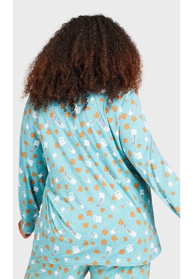Button Through Sleep Top, COOKIE PRINT, on-hover image number null