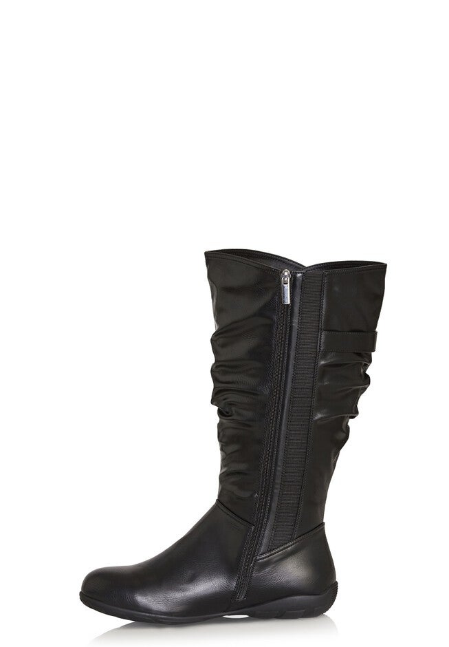 Tall Scrunch Boot, BLACK, alternate image number 3