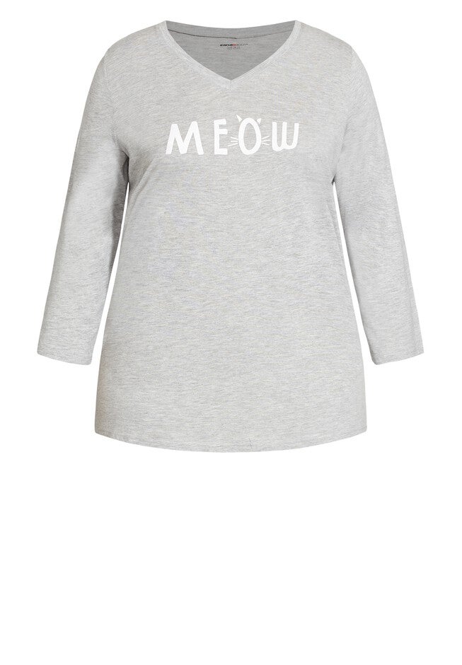 Meow Sleep Top, MEOW PRINT, alternate image number null