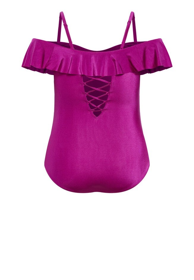 Ingrid Ruffle 1 Piece - magenta purple, PURPLE, alternate image number 6