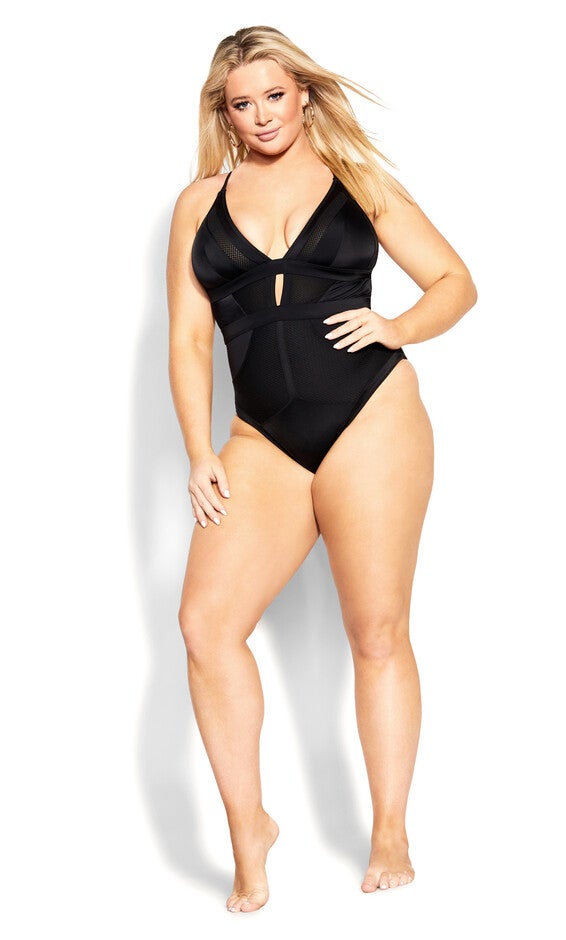 Sexy Plunge 1 Piece - black, BLACK, hi-res image number null