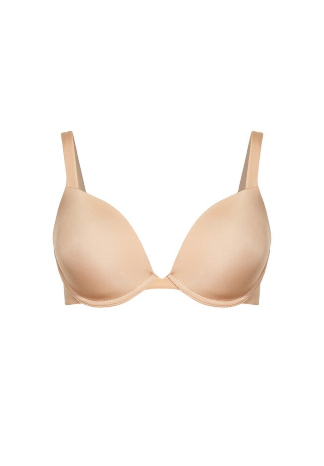 Underwire Basic Plunge Neckline Bra, NUDE, alternate image number null