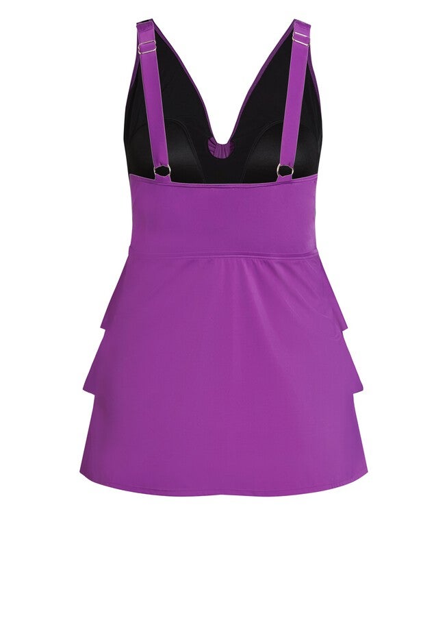 Ruffled Tankini Top, BRIGHT VIOLET, alternate image number null