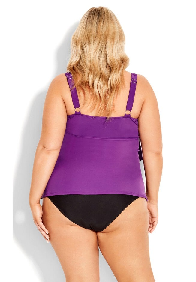 Ruffled Tankini Top, BRIGHT VIOLET, alternate image number null