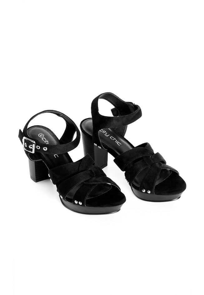 WIDE FIT Mule Felicity Heel - black, BLACK, alternate image number null