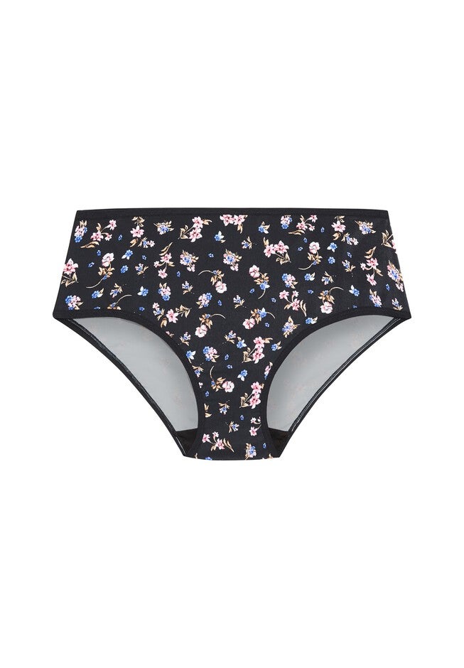 Microfiber Hi Cut Brief, BLACK FLORAL DITSY, alternate image number 2