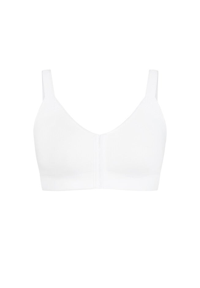 Comfort Cotton Wire Free Front Close Bra, WHITE, alternate image number null