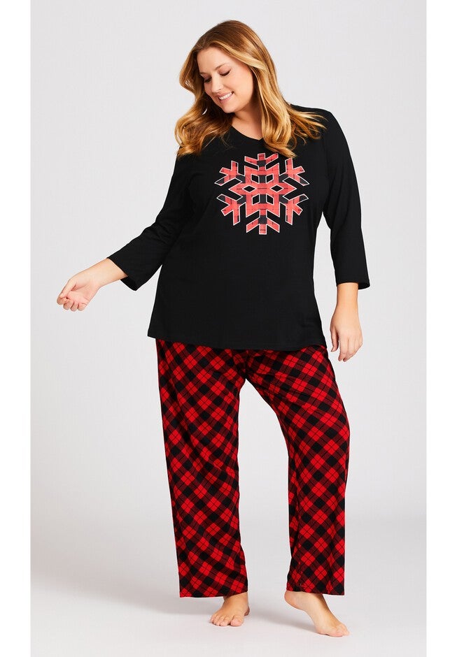 Snowflake Sleep Top, BLACK, alternate image number null