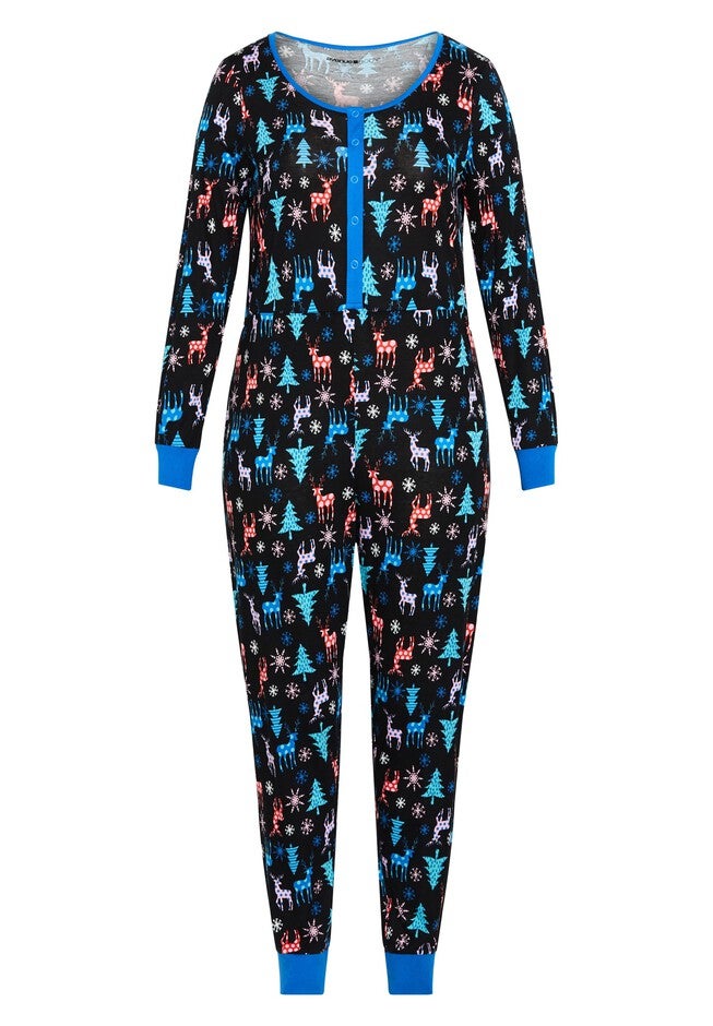 Festive Print Onesie, FESTIVE, alternate image number 2