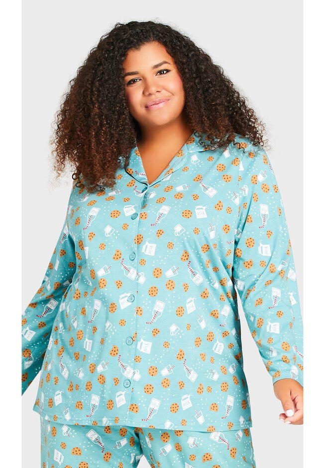 Button Through Sleep Top, COOKIE PRINT, alternate image number null