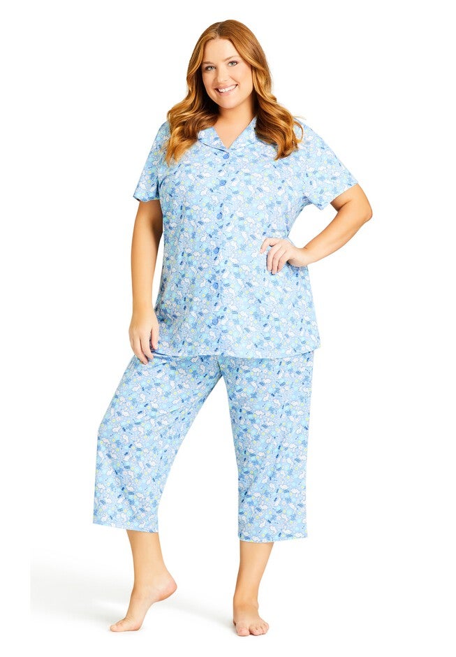 Bunny Button Up Sleep Top, BUNNY PRINT, hi-res image number null