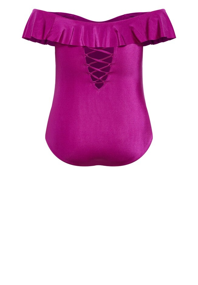 Ingrid Ruffle 1 Piece - magenta purple, PURPLE, alternate image number 4