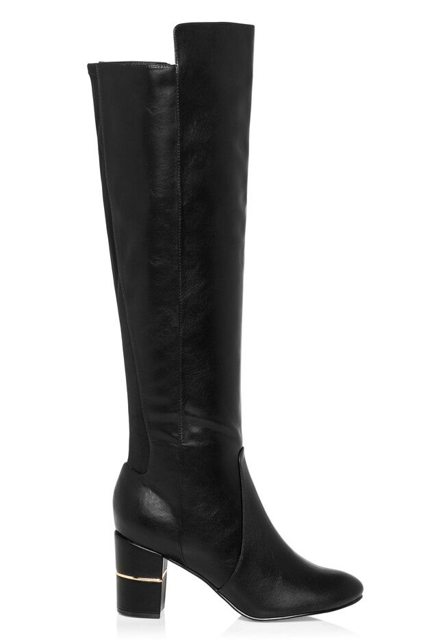 WIDE FIT Priscilla Knee High Boot - black, BLACK, on-hover image number 1