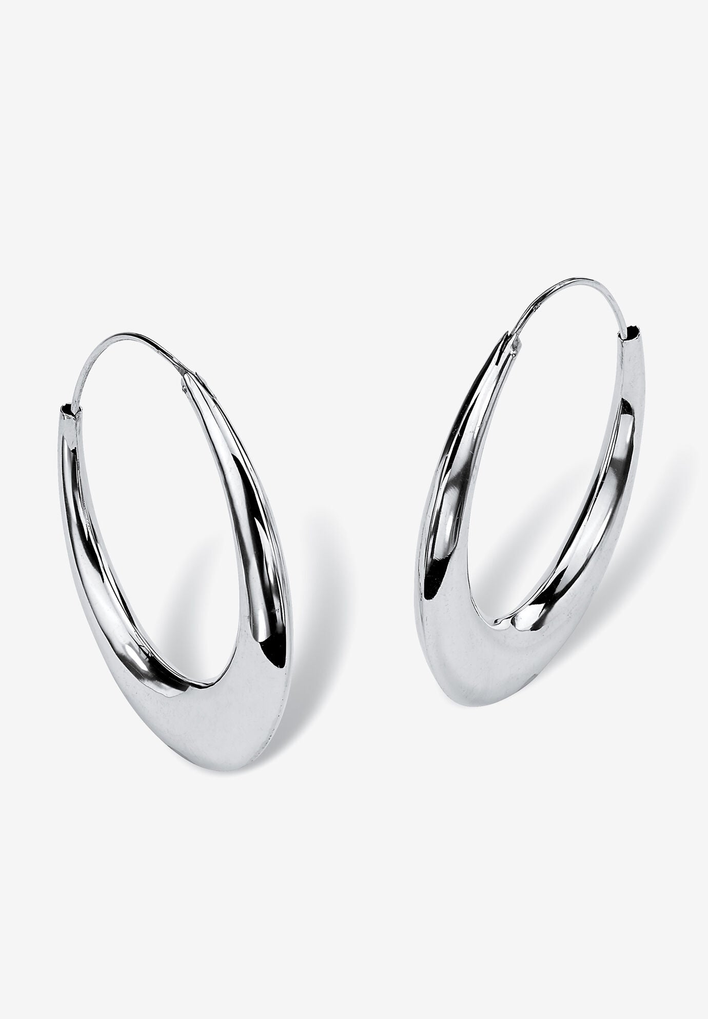 Sterling Silver Polished Hoop Earrings (47mm), SILVER, hi-res image number 0