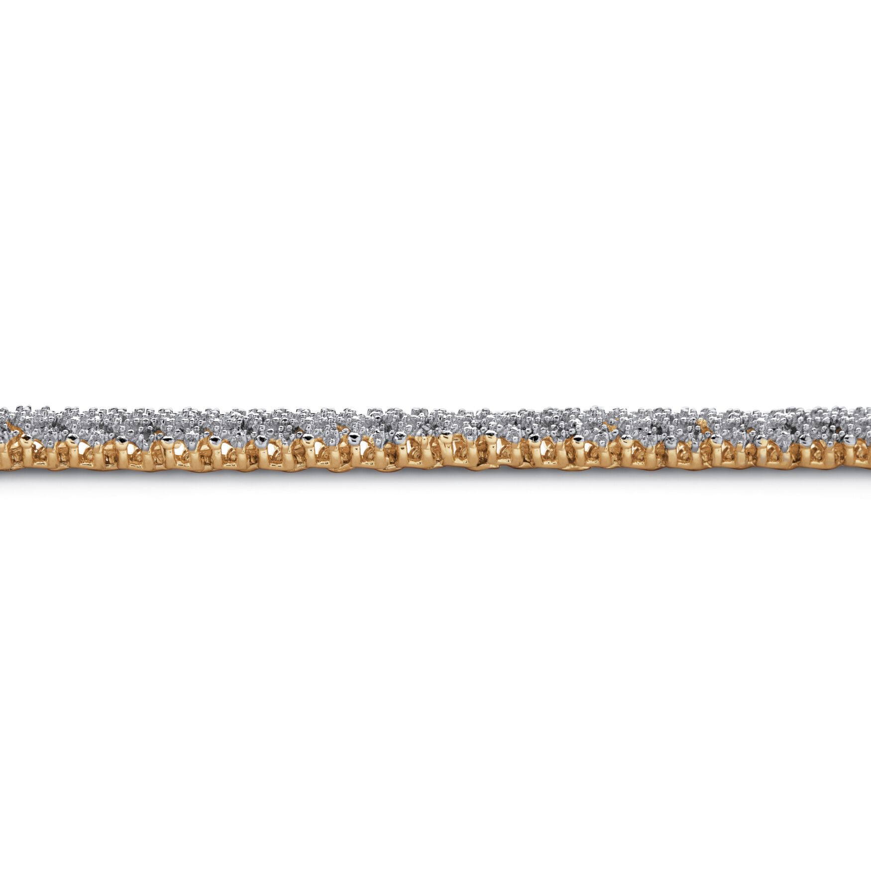 Yellow Gold Plated Round Genuine Diamond Tennis Bracelet (7/8 cttw) (IJ Color, I2-I3 Clarity), , alternate image number 3