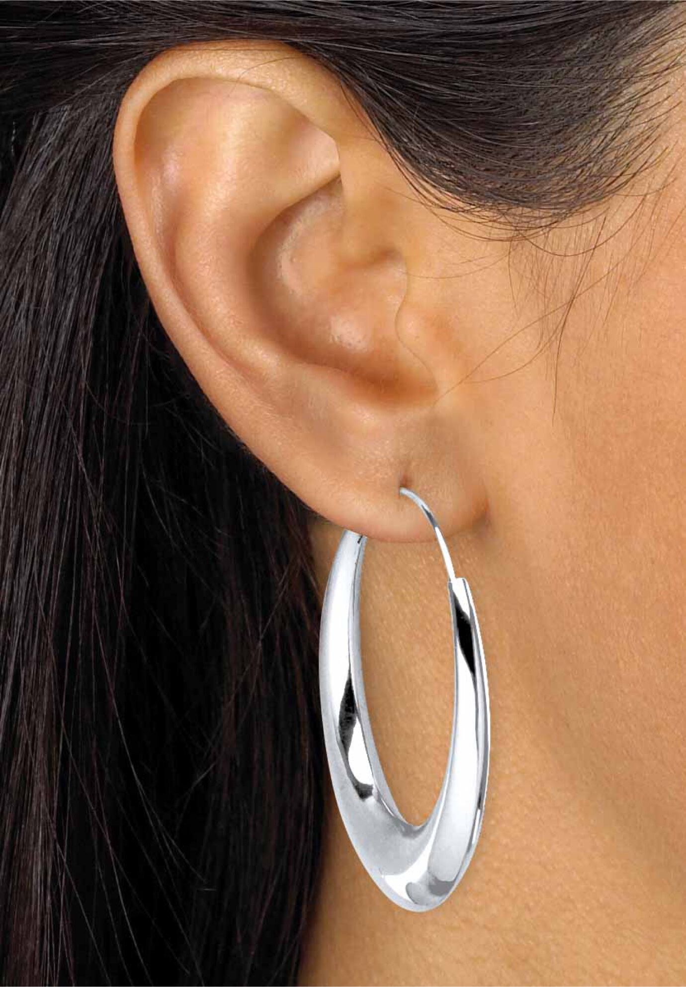 Sterling Silver Polished Hoop Earrings (47mm), , alternate image number 2
