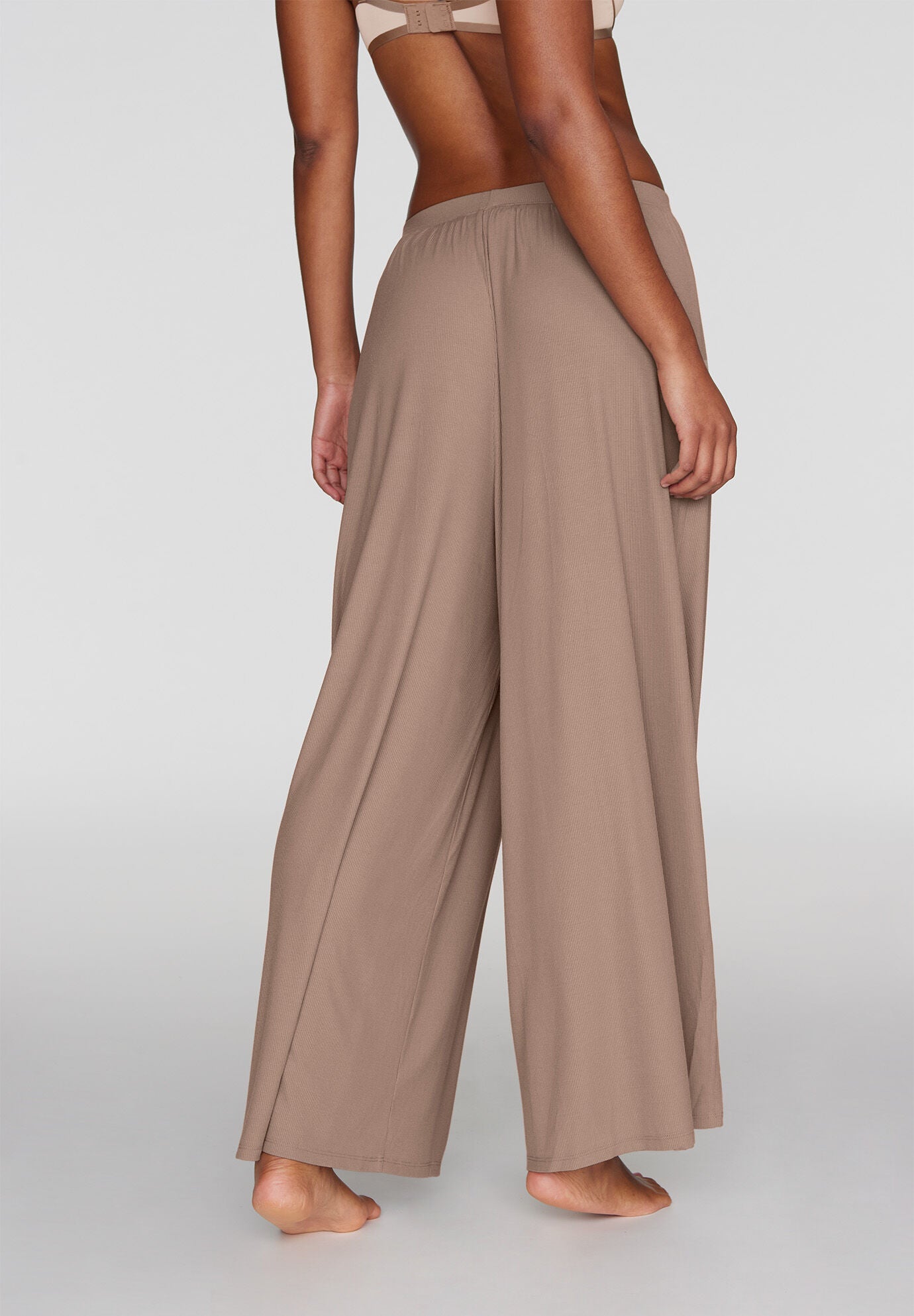 The Lounge Pant - Modal Silk Rib, TAUPE, alternate image number 3