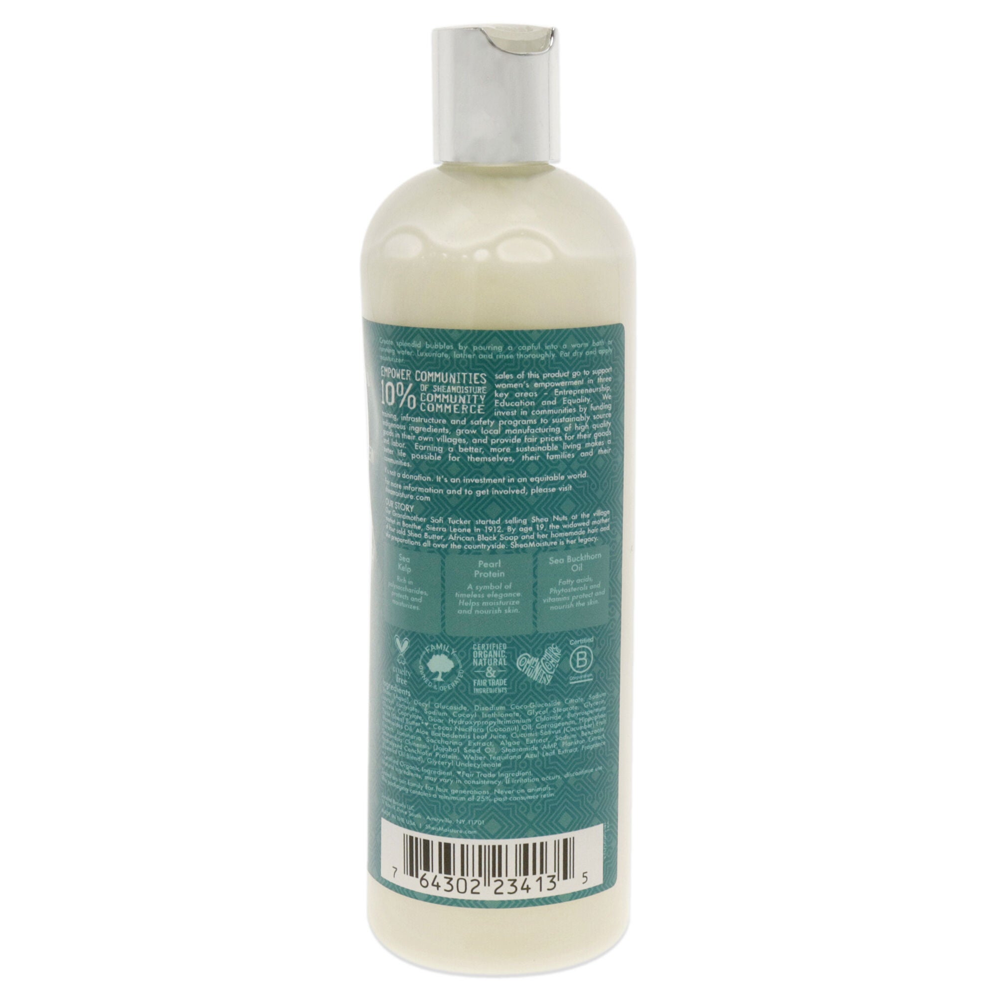 Sea Kelp and Pearl Protein 2-In-1 Nourishing Bubble Bath and Body Wash by Shea Moisture for Unisex - 16 oz Body Wash, See Description, alternate image number 1