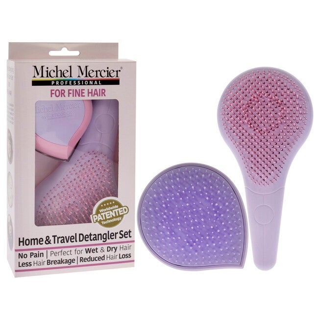 Home and Travel Detangler Set - Fine Hair by Michel Mercier for Unisex - 2 Pc The Classic Detangler Brush, The Travel Detangler Brush, , alternate image number null