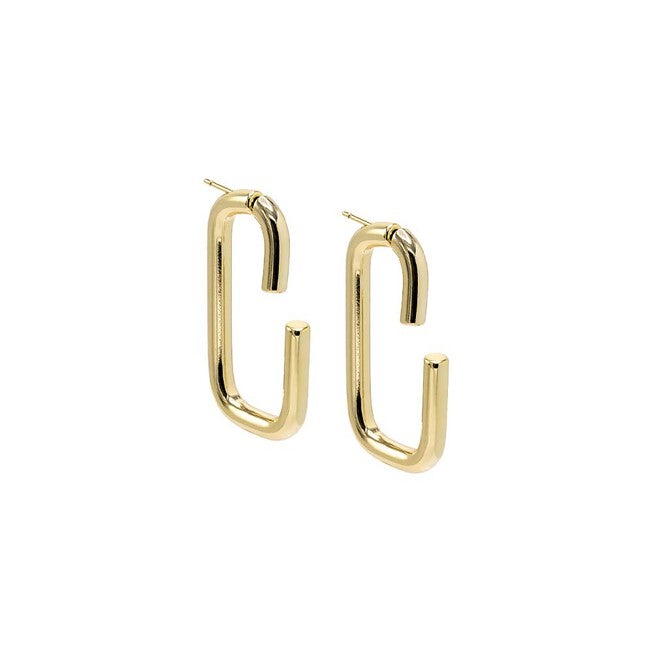 Solid Open Claw Front Back Stud Earring, Gold / Gold, hi-res image number null