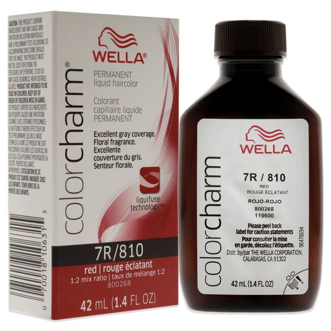 Color Charm Permanent Liquid Hair Color - 810 7R Red Red Intensifier by Wella for Unisex - 1.42 oz Hair Color, NA, alternate image number null