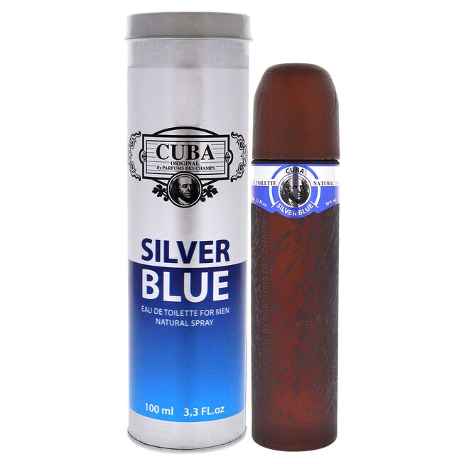 Cuba Silver Blue by Cuba for Men - 3.3 oz EDT Spray, NA, hi-res image number null