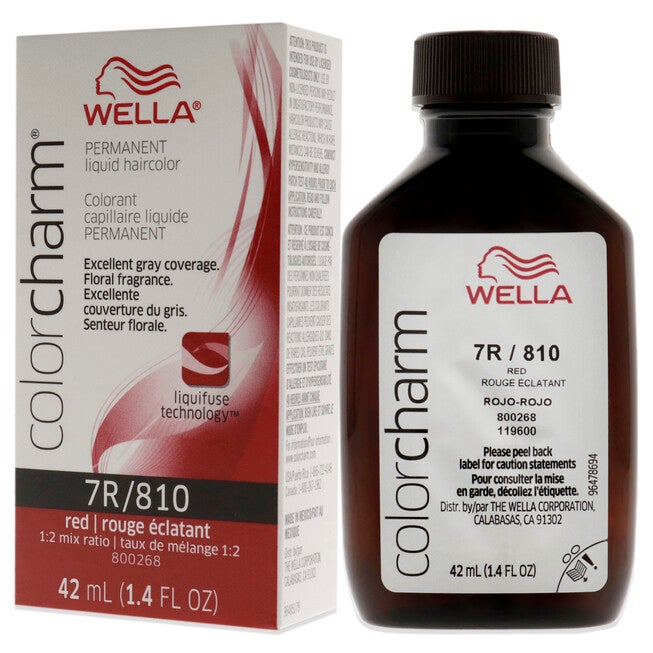 Color Charm Permanent Liquid Hair Color - 810 7R Red Red Intensifier by Wella for Unisex - 1.42 oz Hair Color, NA, alternate image number null